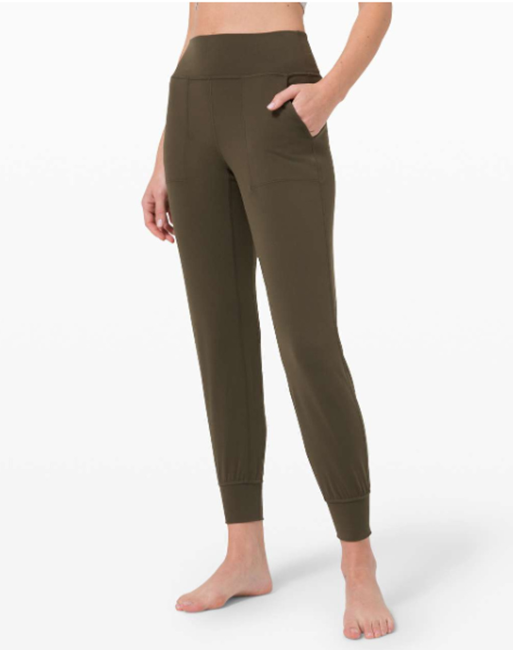 Lululemon Align Jogger Pants Womens 4 Dark Olive 28" Nulu Pockets Soft Light